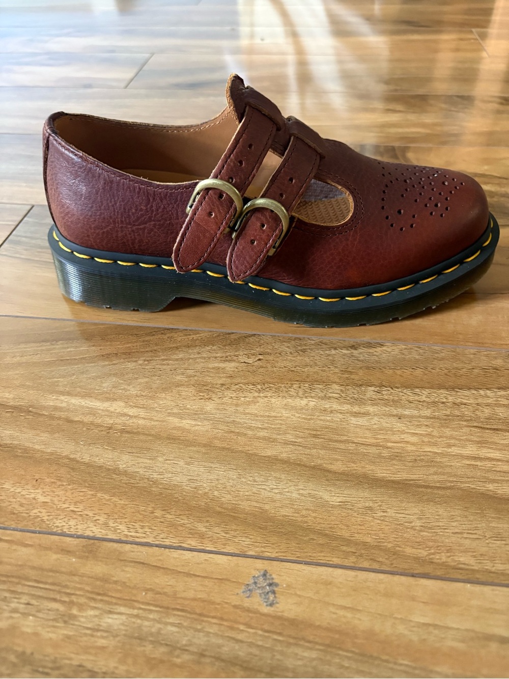 Dr. Martens Burgundy and Tan Leather Clog - Picture 12 of 12